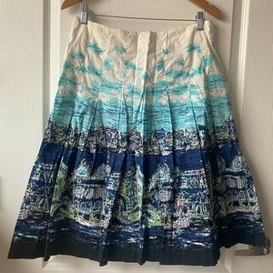 Vintage Talbot Blue City A-Line Pleated Skirt